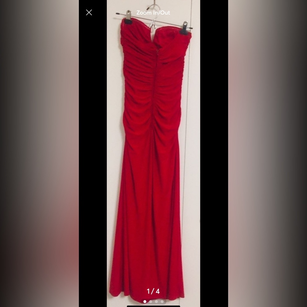 Hailey Logan by Adrianna Papell Strapless, Floor Length, Red Dress